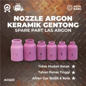 Nozzle Argon Keramik Gentong - Spare Part Las Argon
